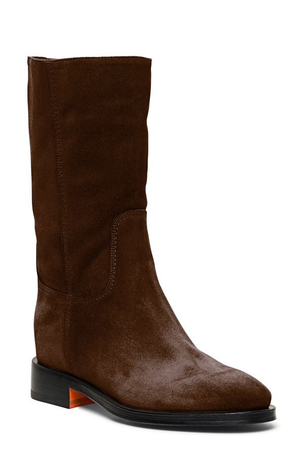 サントーニ レディース シューズ ブーツ・レインブーツ スエード Santoni Suede Boot Women BROWNT50 ブラウン