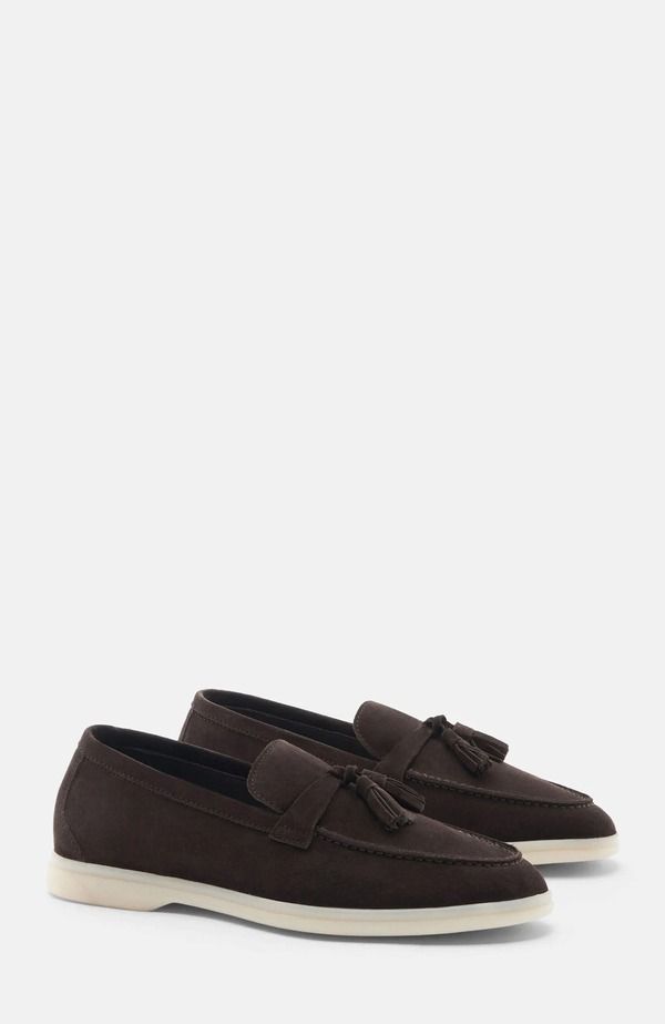 スカロッソ レディース シューズ スリッポン・ローファー SCAROSSO Leandra Loafers Women Dark Brown Suede ブラウン
