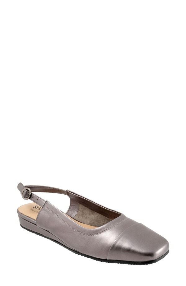 ソフトウォーク レディース シューズ パンプス SoftWalk Vittoria Slingback Flat Women PEWTER METAL ピューター