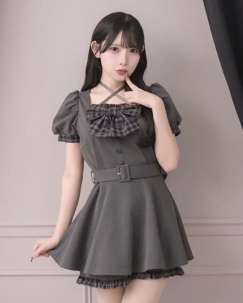 PIUM pium フロント セットアップ リボン グレー