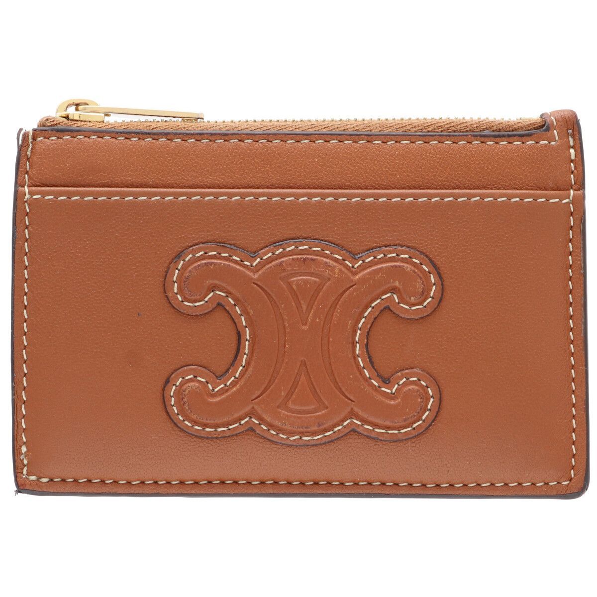 【中古】 CELINE セリーヌ ジップ付きカードホルダーキュイルトリオンフ 10K583EMJ.04LU ブラウン フラグメントケース コインケース 小銭入れ 財布 ウォレット 26020178 RS 18,834円