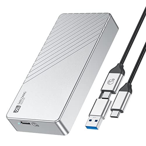 SAN ZANG M.2 NVMe SSD 外付けケース USB4/Thunderbolt 4 40Gbps対応 ファンレス静音設計 高放熱アルミ合金筐体 2230-2280全サイズ対応（シルバー）ym 127b0ebd 10,950円