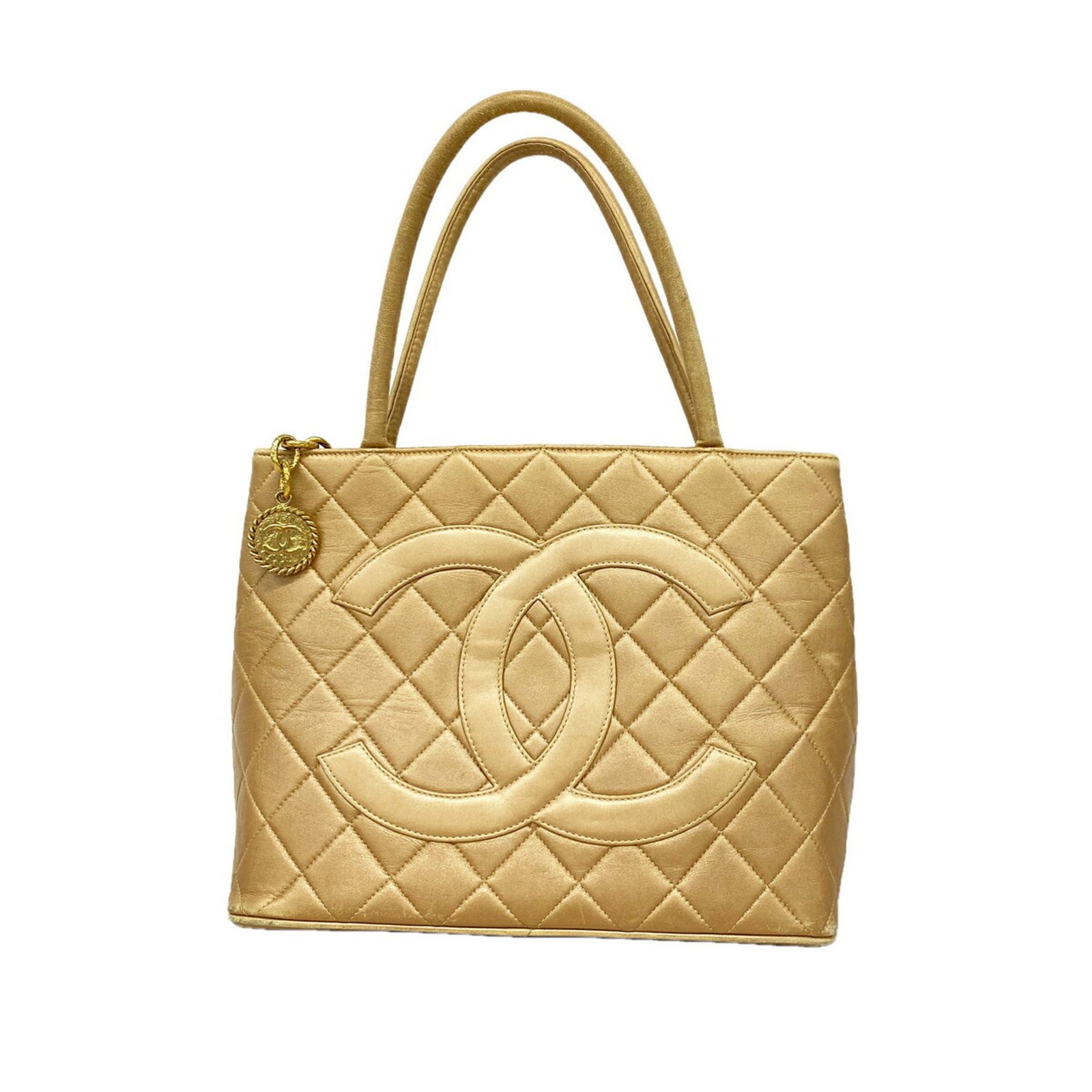 シャネル(Chanel) シャネル トートバッグ 復刻トート ラムスキン ベージュ レディース