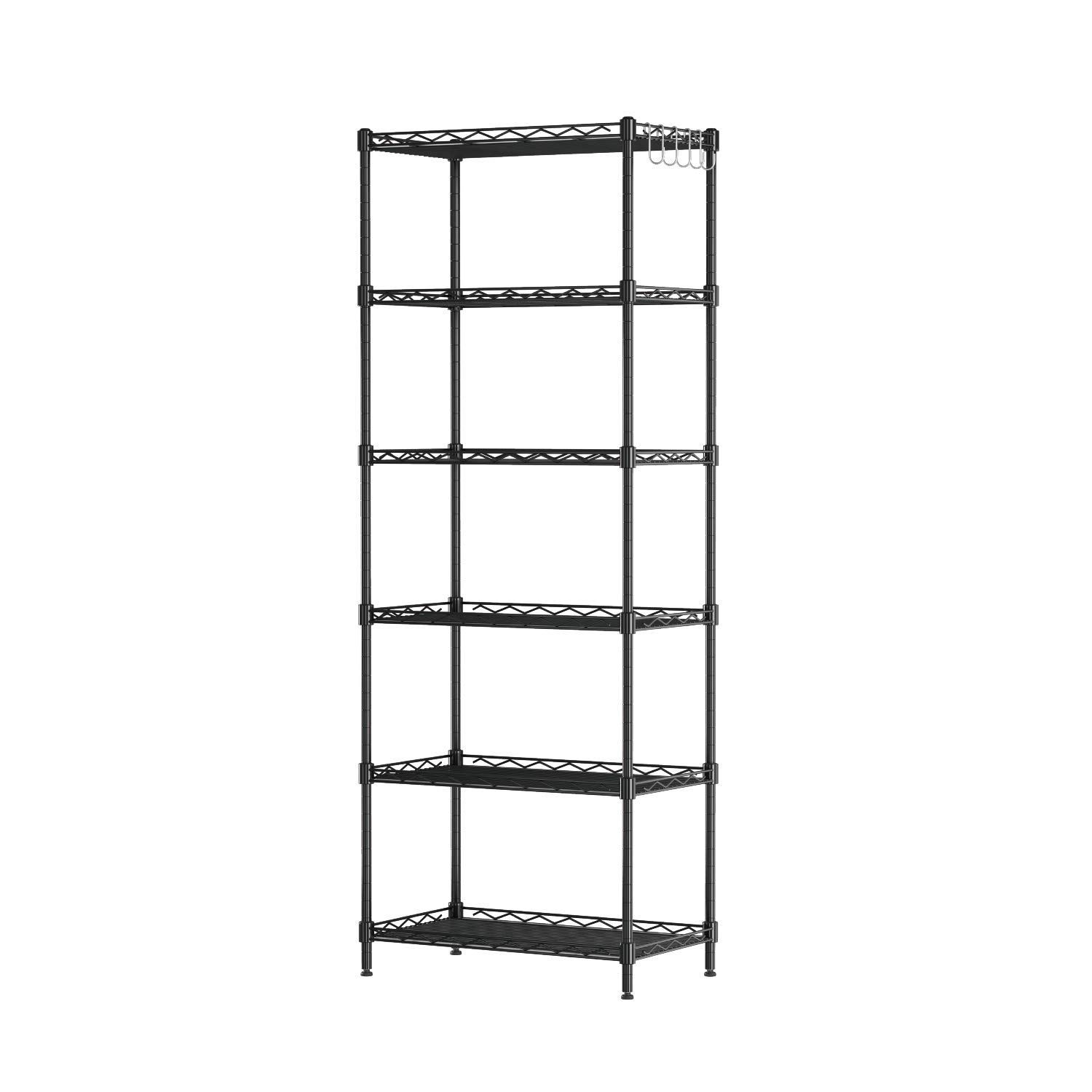 ☆新品☆スチールラック 収納 棚 ラック メタル スチール シェルフ キッチン収納 ワイヤーラック 55×30×160cm ブラック モダン e96dcea7