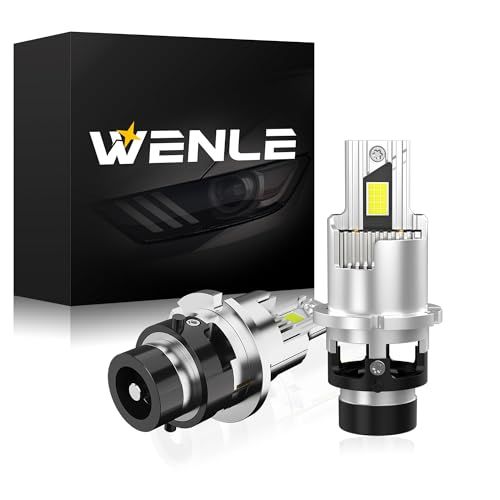 WENLE 新型 一体化 HIDを超えるLED ! D2S LEDヘッドライト バルブ 新車検対応 キャンセラー内蔵 ホワイト6500K 純正HID交換用 LED化 加工不要 ノイズ対策 アダプティブ干渉無し 純正バラスト接続 プロジェクター 58ef08c7