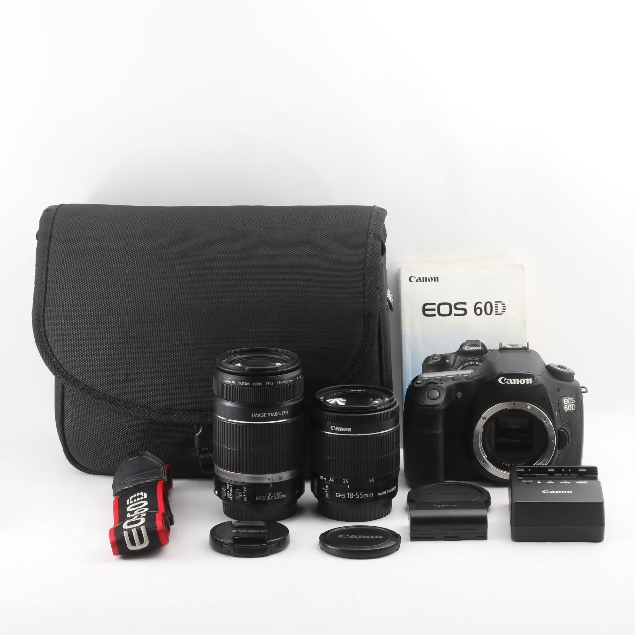 Canon EOS 60D ダブルズームキット デジタル一眼レフ EF-S18-55mm EF-S55-250mm 動作確認済 キヤノン #S00147 23,141円