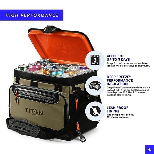 アークティックゾーンタイタンディープフリーズ30缶ジッパーレスハードボディクーラー、モスpms f6882236