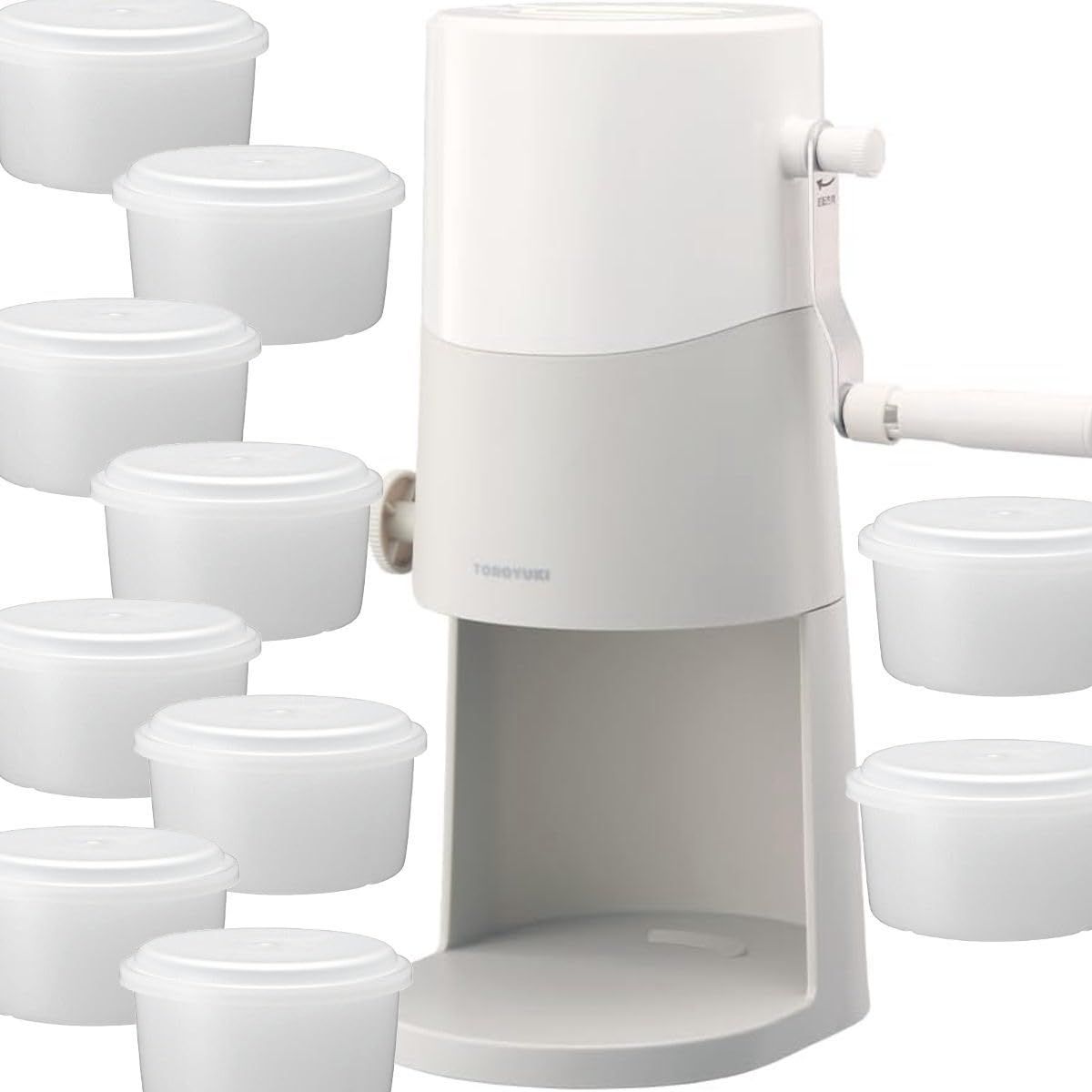 ★新品★【製氷カップ8個増量】手動ふわふわとろ雪かき氷器 ライトグレー IS-TY-B5GY | 刃の高さ調節機能付 レシピ・お手入れ部ブラシ付 | ドウシシャ cf5d6a6b 6,568円