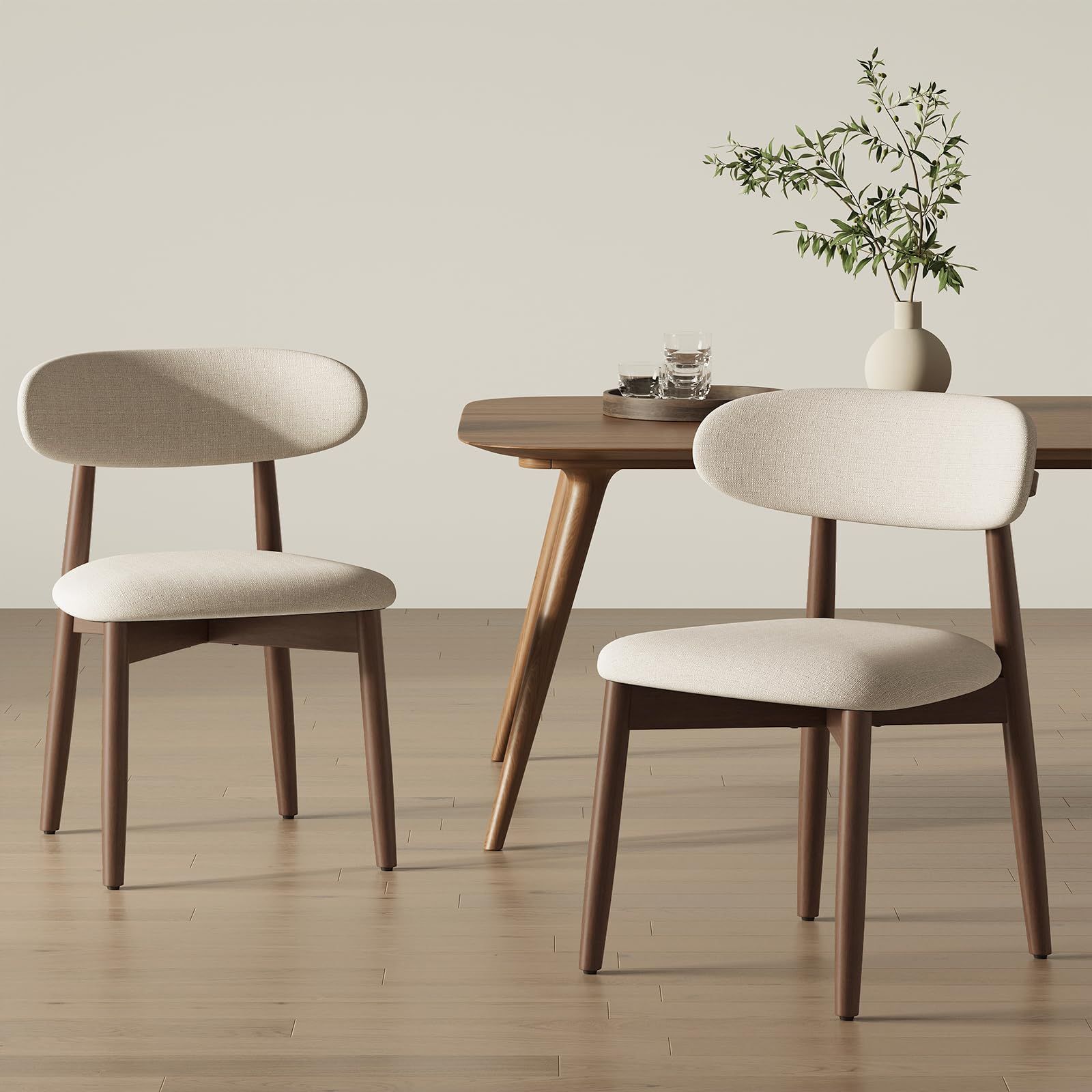 CHAIRKERダイニングチェア 2脚 セット ナチュラル木目 快適ファブリック 一人掛け リビング カフェ/レストラン兼用 チェア 家庭用・業務用 (ベージュ)ｍａ 11,606円