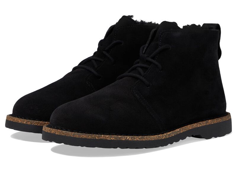 ビルケンシュトック レディース シューズ ブーツ・レインブーツ スエード レース Birkenstock Uppsala Mid LaceUp Shearling Suede Black ブラック