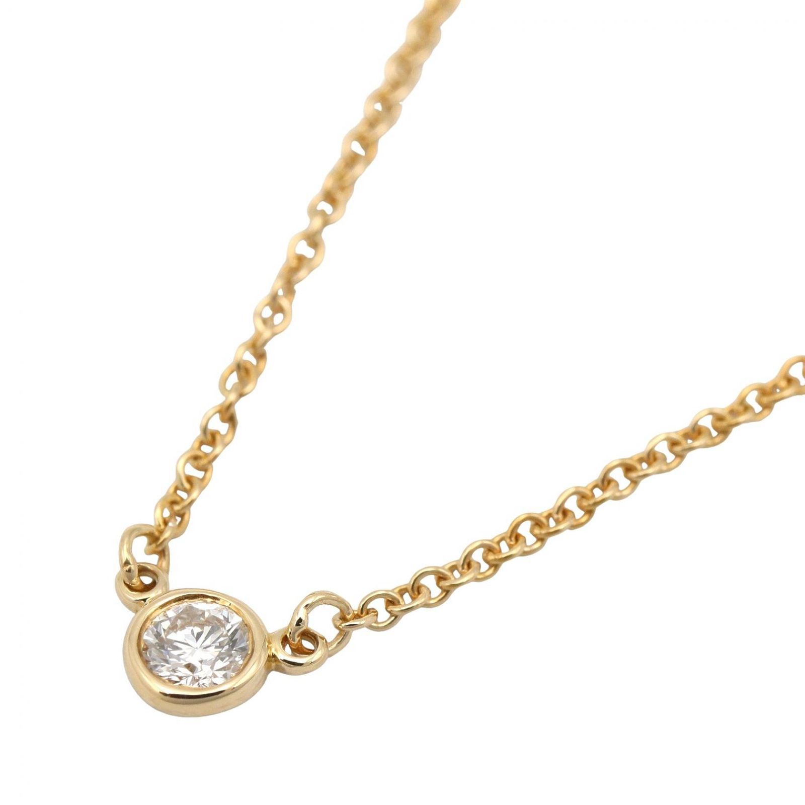 ティファニー TIFFANY＆CO ネックレス バイザヤード ネックレス 首回り40.5㎝ K18（イエローゴールド） ダイヤモンド バイザヤード ネックレス レディース Used A
