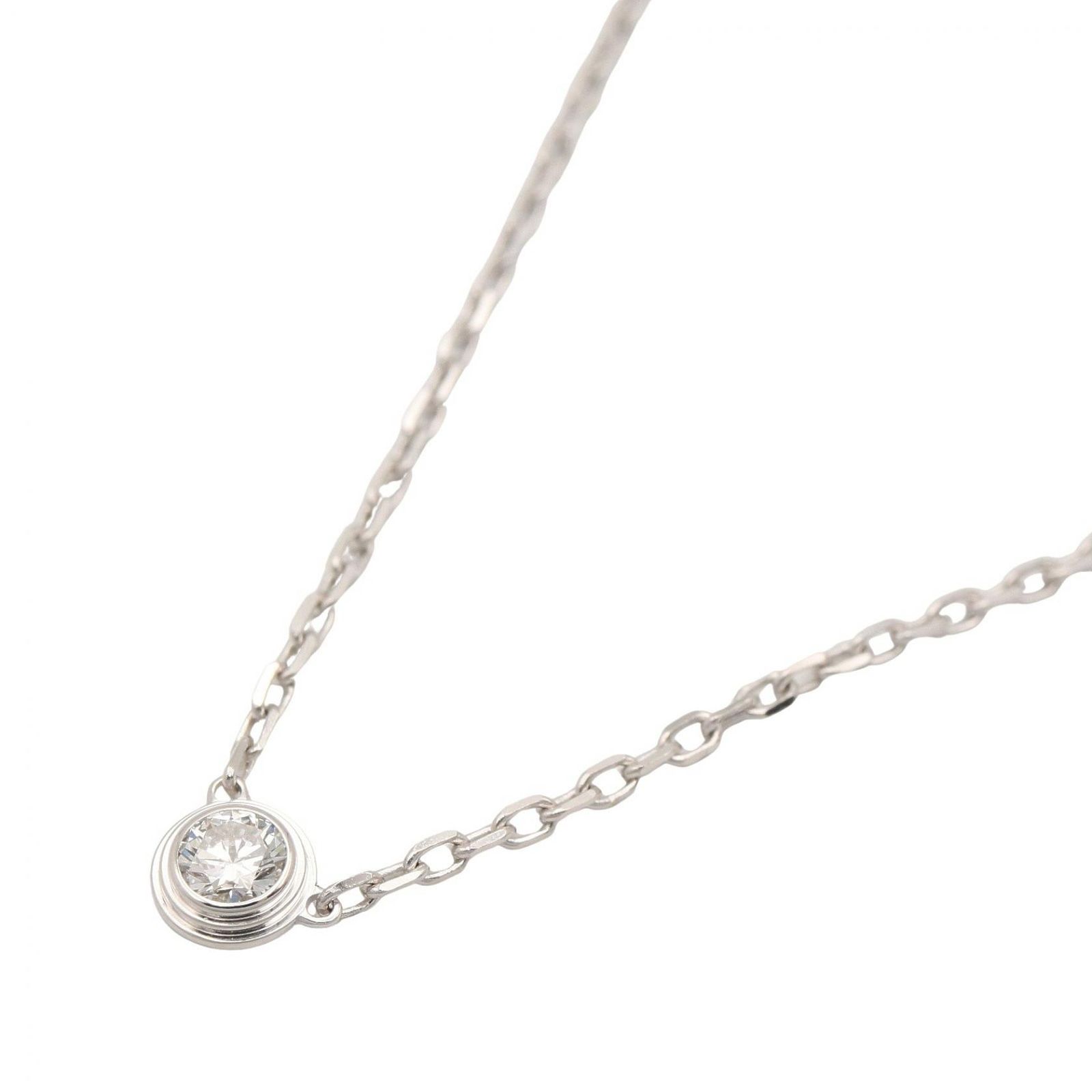 カルティエ CARTIER ネックレス ダムール ネックレス SM VY4760 首回り37.5/41.5cm K18WG（ホワイトゴールド） ダイヤモンド ダムール ネックレス SM レディース Used A