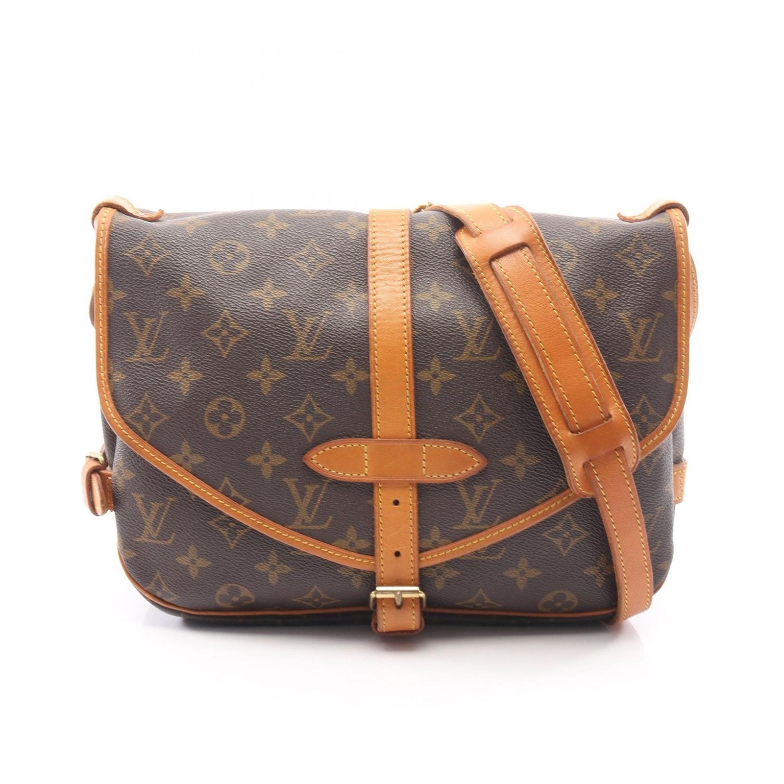 ルイ・ヴィトン LOUIS VUITTON ショルダーバッグ ソミュール30 M42256 PVCコーティングキャンバス レザー ソミュール30 レディース Used B