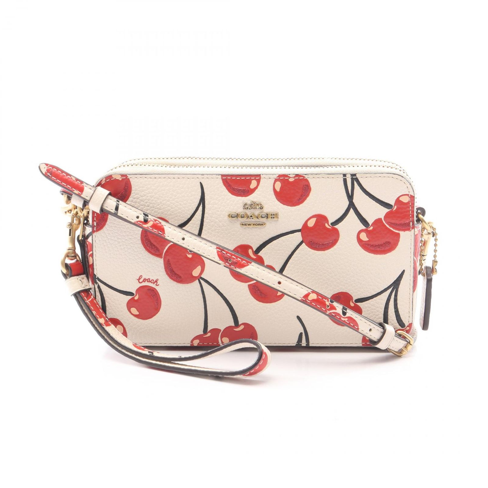 コーチ COACH ショルダーバッグ キラ クロスボディ ウィズ チェリー CA139 ホワイト/レッド/ブラック レザー キラ クロスボディ ウィズ チェリー プリント レディース