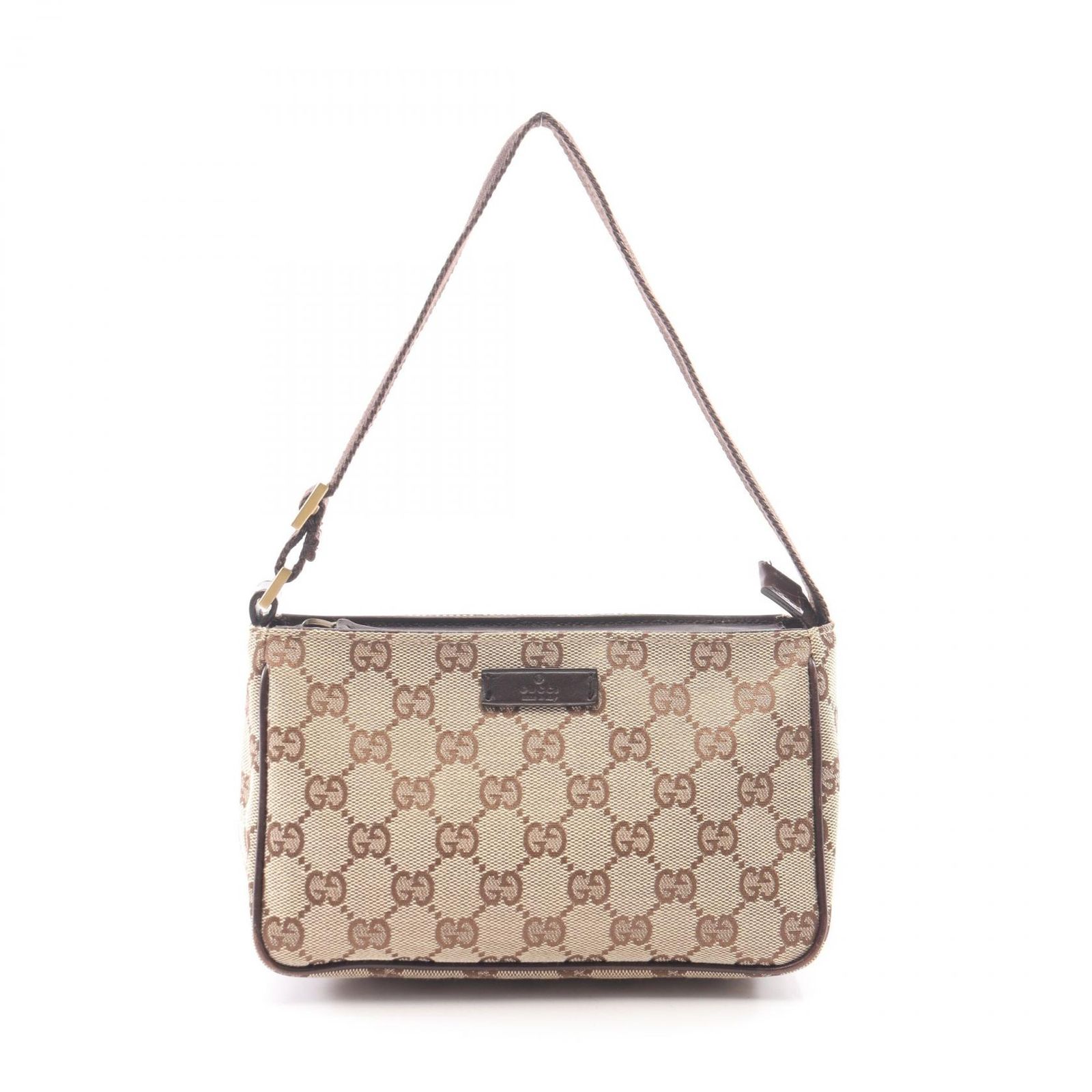 グッチ GUCCI ハンドバッグ GGキャンバス 106644 ベージュ/ブラウン キャンバス レザー アクセサリーポーチ レディース Used B