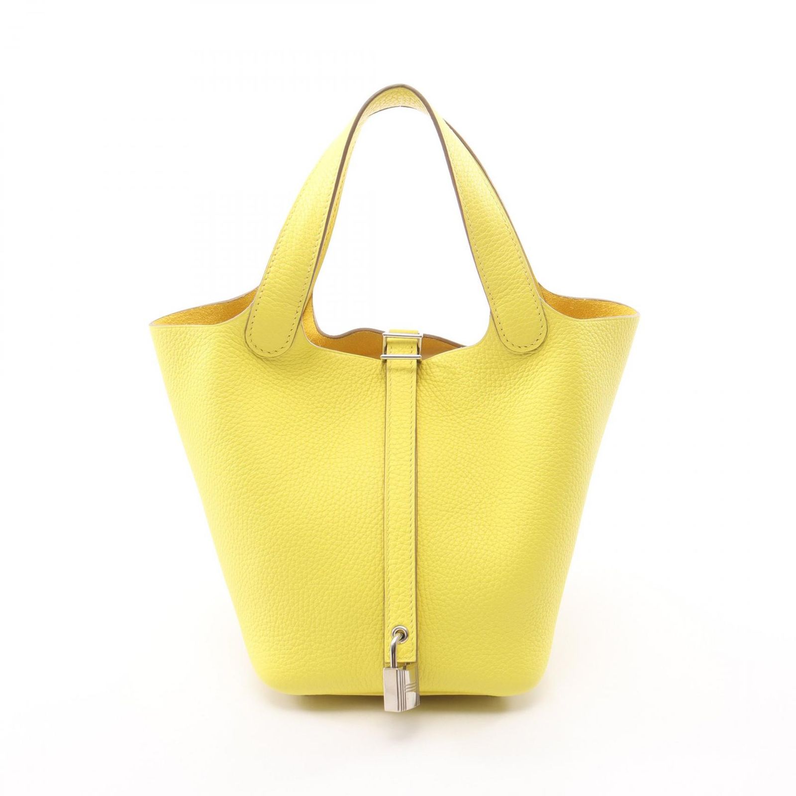 エルメス HERMES ハンドバッグ ピコタンロックPM 056289CK ライム レザー ピコタンロックPM ライム レディース Used A