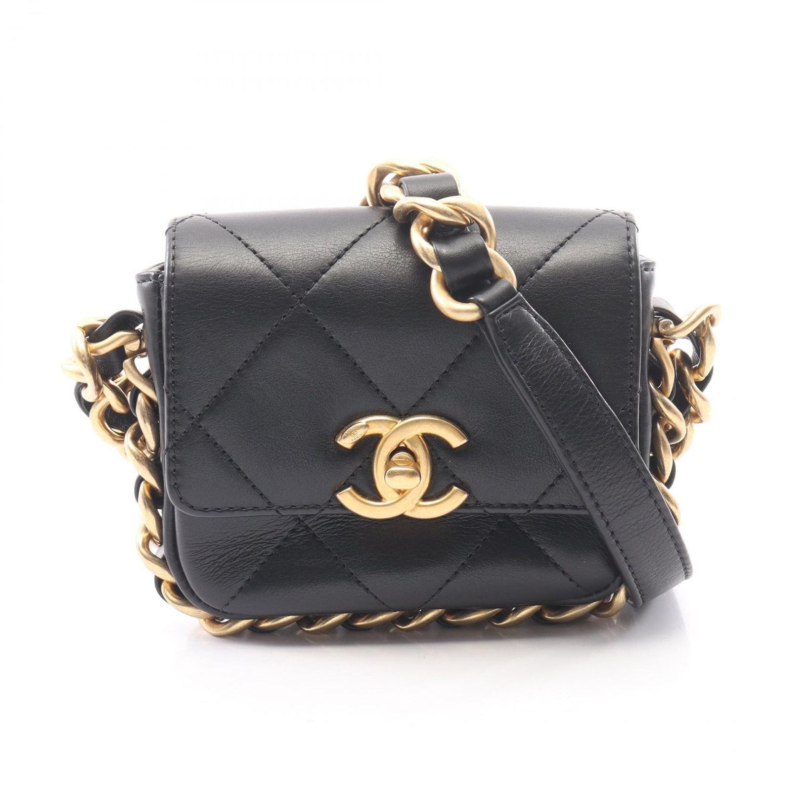 シャネル CHANEL ショルダーバッグ マトラッセ チェーンアラウンド AS2833 ブラック ラムスキン（羊革） マトラッセ ミニフラップ ショルダーバッグ レディース 184,400円