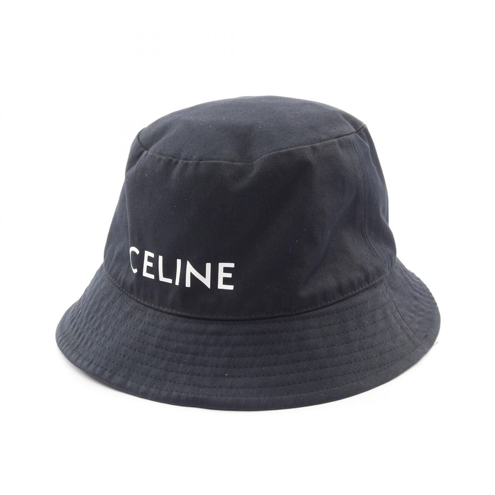 セリーヌ CELINE ハット ロゴプリント バケット 2AU5B968P コットン 帽子 バケットハット ユニセックス Used A