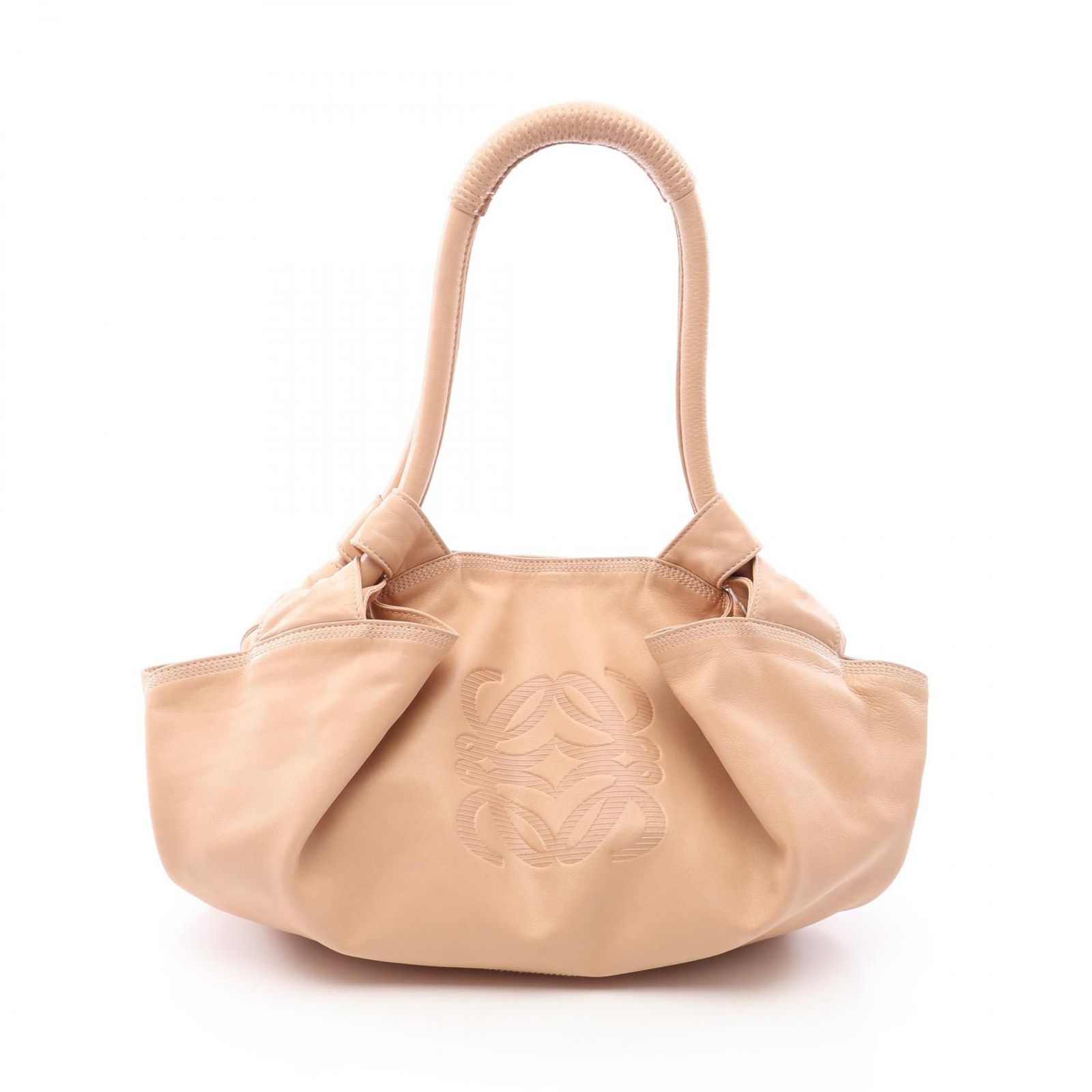 ロエベ LOEWE ハンドバッグ アナグラム ナッパアイレ ベージュ レザー アナグラム ナッパアイレ レディース Used B