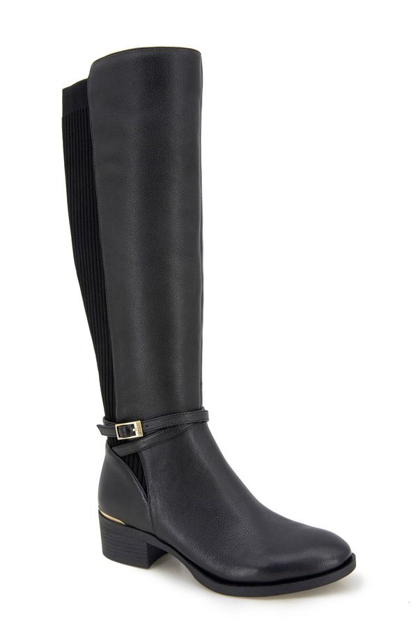 ケネスコール レディース シューズ ブーツ・レインブーツ Kenneth Cole Lanica Knee High Boot Black Leather ブラック