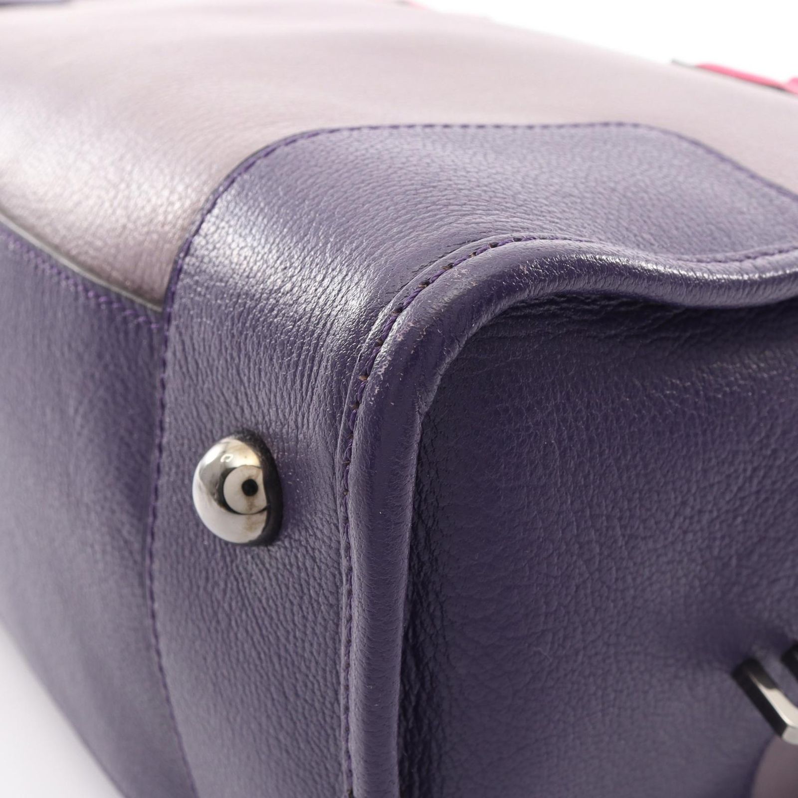 ロエベ LOEWE ハンドバッグ アマソナ36 パープル/ピンク レザー アマソナ 36 レディース Used B