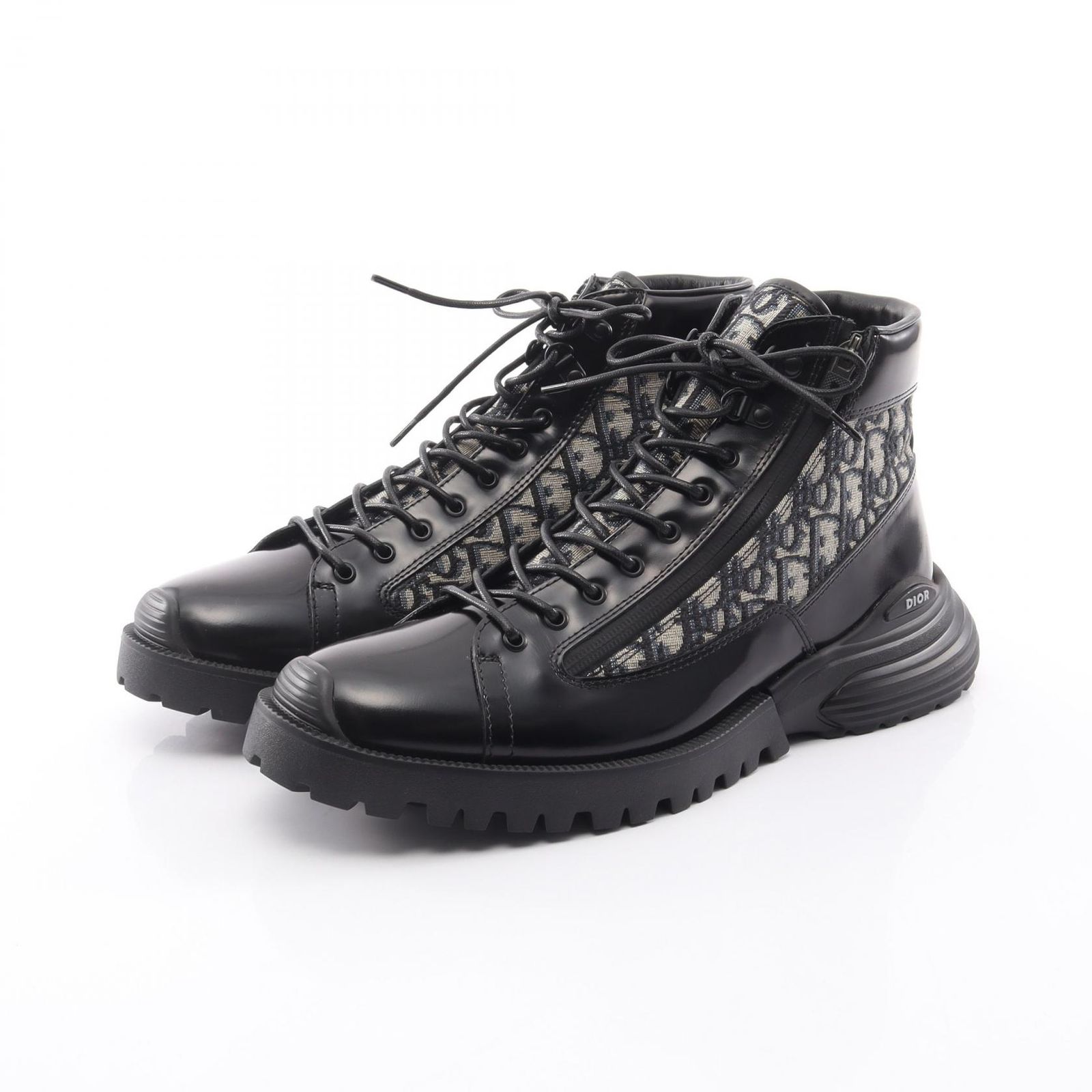 ディオール Dior ブーツ Dior Combat オブリーク ショート レザー ブーツ メンズ Used A