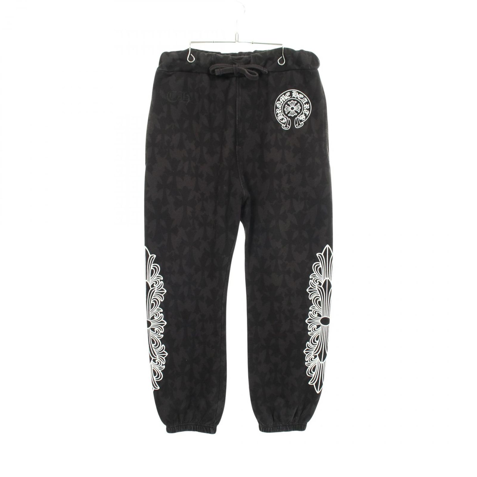 クロムハーツ CHROME HEARTS パンツ セメタリークロス 総柄 コットン パンツ メンズ Used B