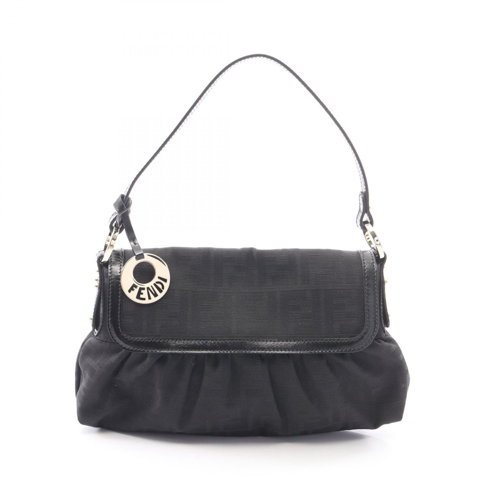 フェンディ FENDI ショルダーバッグ ズッカ 8BR445 ブラック キャンバス レザー ズッカ ショルダーバッグ レディース Used A