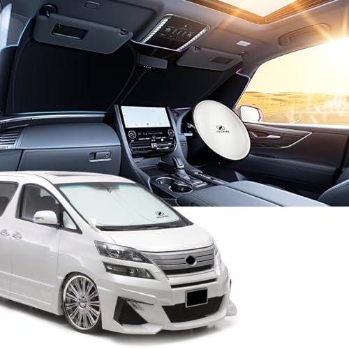 N◆ヴェルファイア 20系 適用 車 フロントガラス サンシェード 日除け 革新的な4層構造 遮熱 カーシェード 車種専用 20系 対応 しかっりフィット 遮光断熱 内装劣化防止 フロントサンシェード 2WAY収納袋付き 収納しやすい ハンド 22f10c43