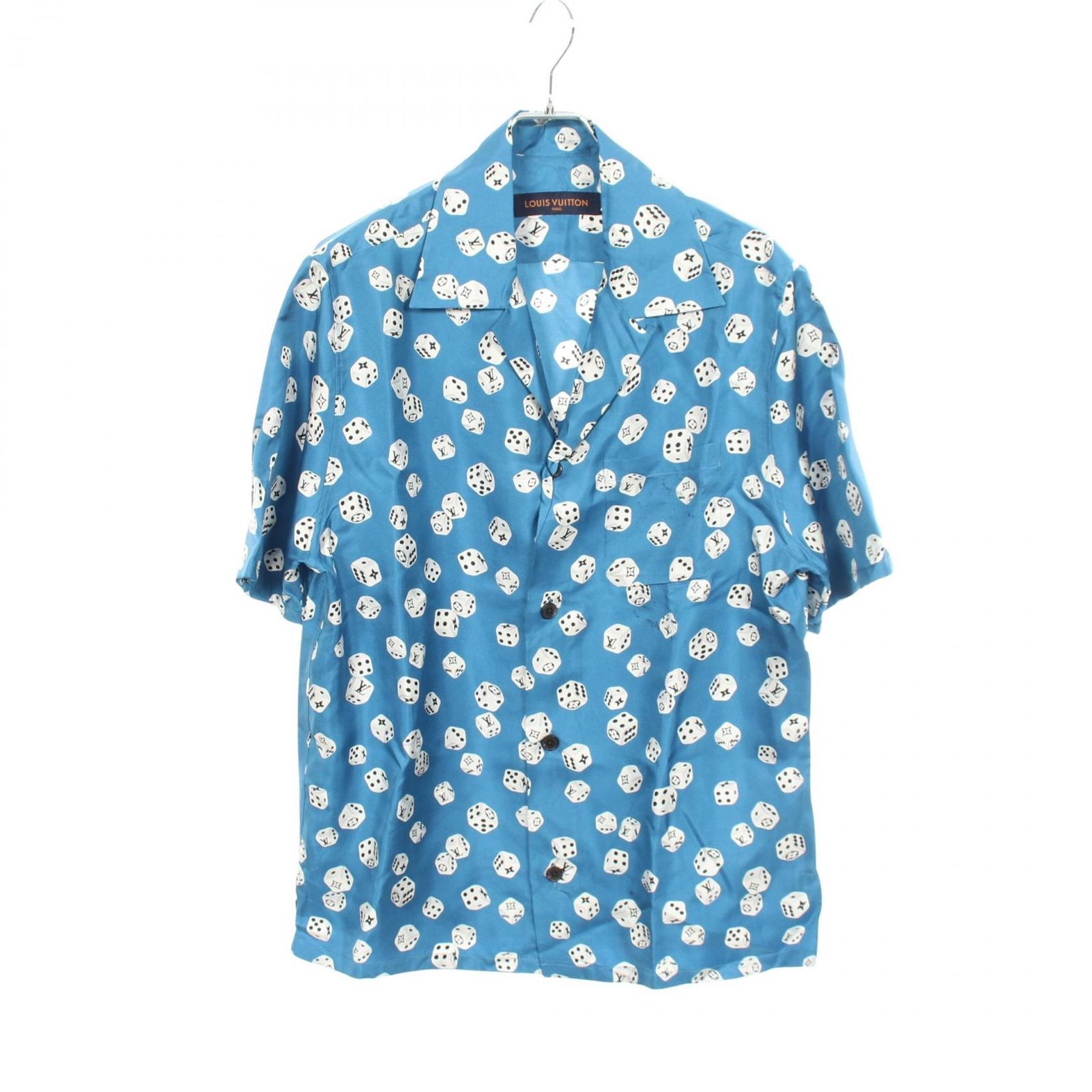 ルイ・ヴィトン LOUIS VUITTON ダイス 総柄 半袖 RM182M HKZ HFS31W シルク シャツ メンズ Used A