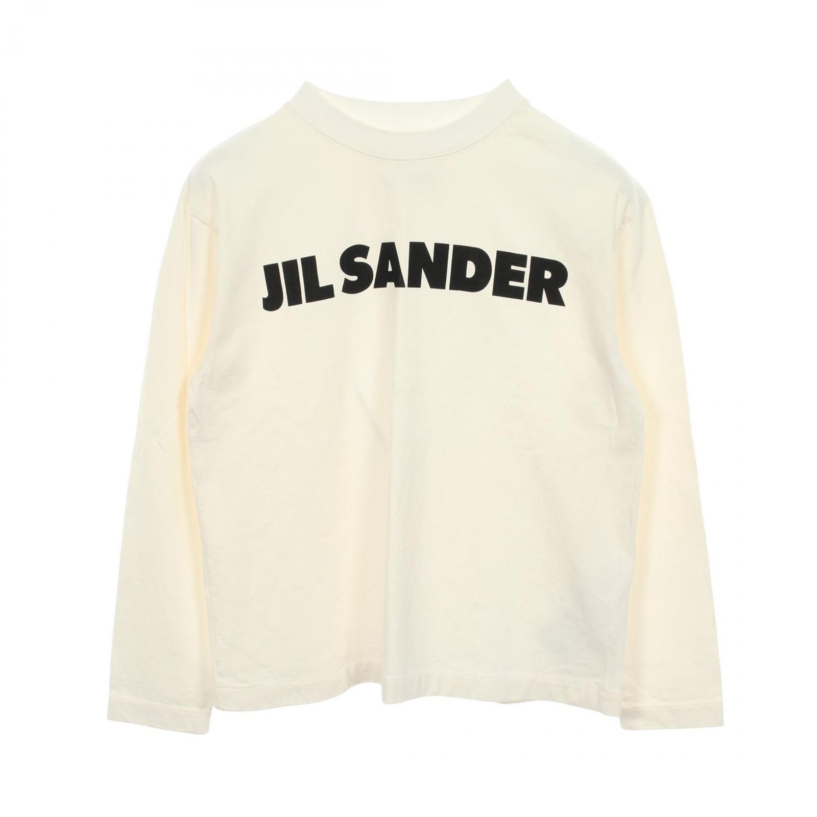ジルサンダー JIL SANDER 長袖Tシャツ ロゴプリント ホワイト コットン 長袖 Tシャツ レディース Used A