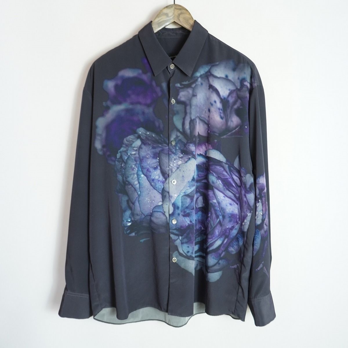 美品22SS LAD MUSICIAN ラッドミュージシャン BIG SHIRT フラワー プリント 長袖 ビッグ シャツ 2122-113 サイズ44 正規 本物 3963Q♪