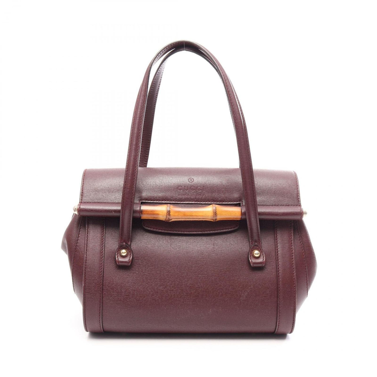 グッチ GUCCI ショルダーバッグ バンブー 338989 ボルドー レザー バンブー トートバッグ レディース Used B