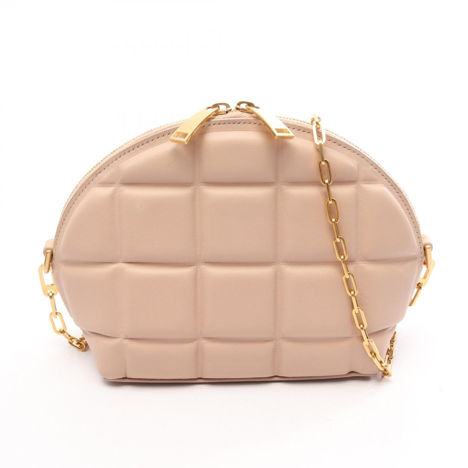 ボッテガヴェネタ BOTTEGA VENETA ショルダーバッグ パデッド ハーフムーン 593165 ピンクベージュ レザー パデット ミニ ハーフムーン レディース Used A
