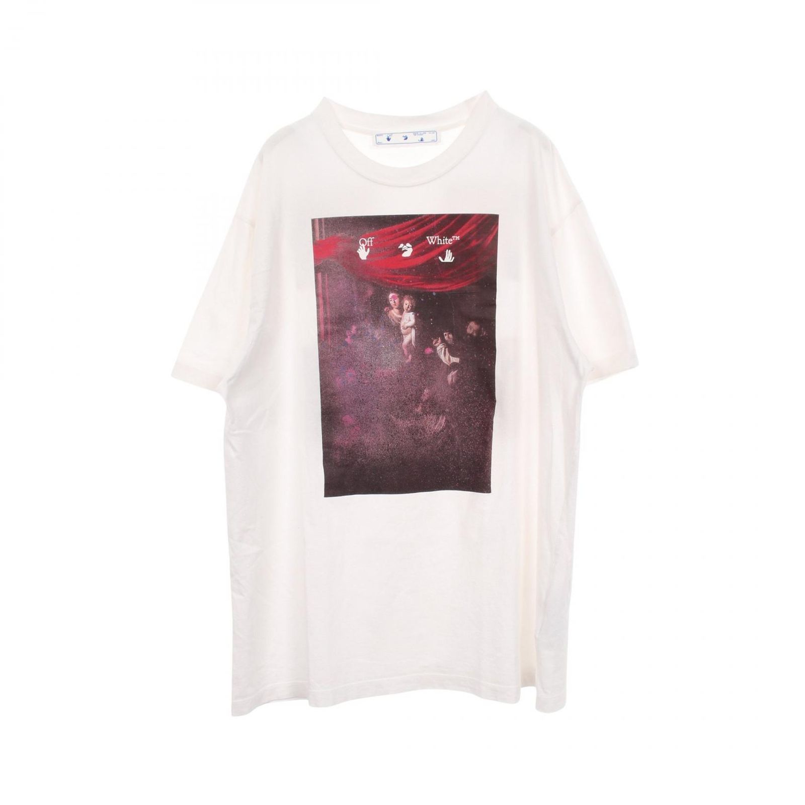 オフホワイト OFF-WHITE 半袖Tシャツ グラフィック絵画プリント OMAA038S21JER005 コットン Tシャツ メンズ Used B