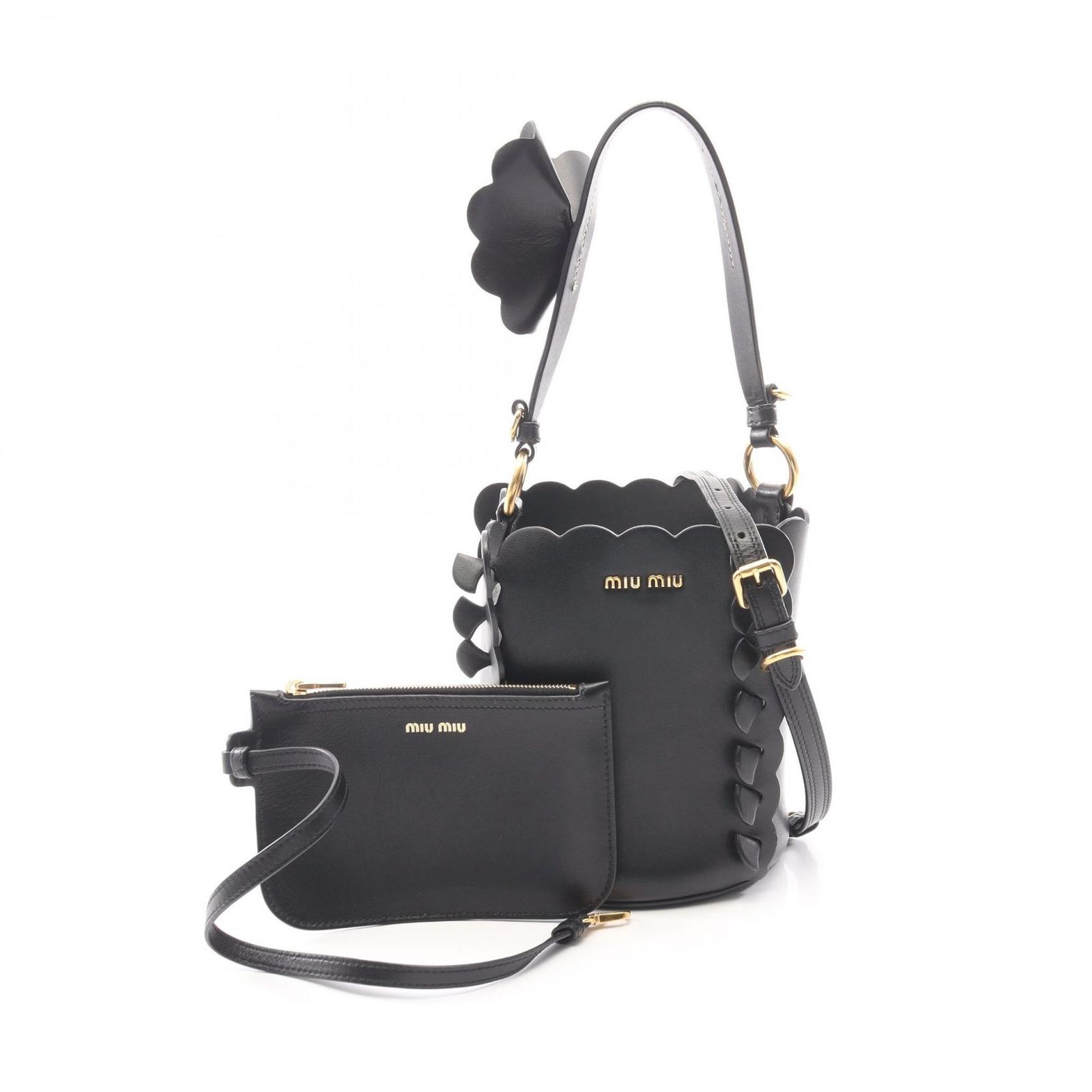Miu Miu ミュウ ミュウ バケットバッグ フラワー 2WAY ハンドバッグ