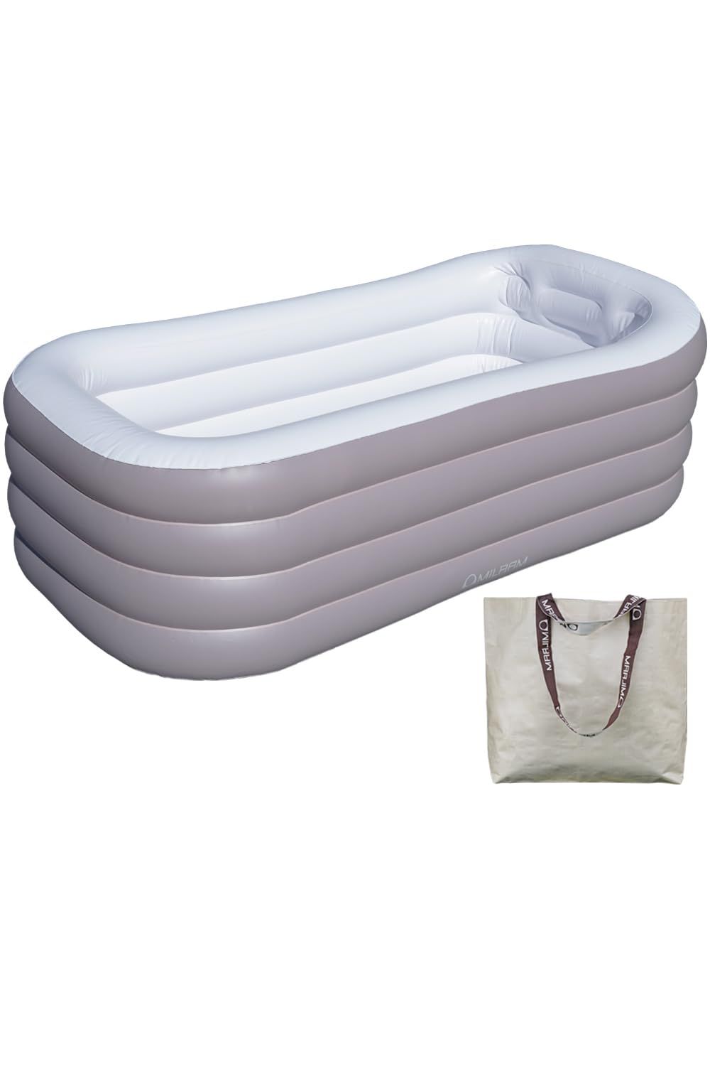 【MILAAM】 ポータブルバスタブ 「AIR BATH」 サウナ 水風呂 アイスバス 浴槽 広々サイズ プール 折りたたみ 収納バッグ付属 (エアポンプ無し)