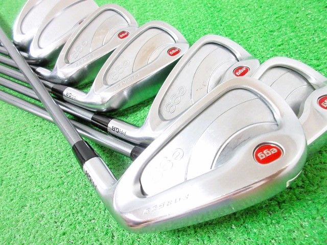 中古 プロギア PRGR egg FORGED 2019 アイアンセット 7本 #7-PW,AW,AS,SW 純正カーボン M-43 S 右用