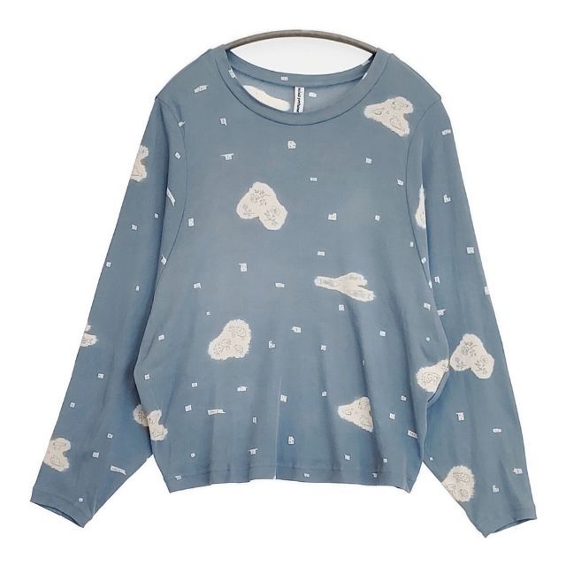 mina perhonen trois トロワ コットン ドルマンスリーブ 定価26400円 サイズ38 長袖Ｔシャツ カットソー ロンＴ ライトブルー レディース ミナペルホネン【中古】6-0722M∞