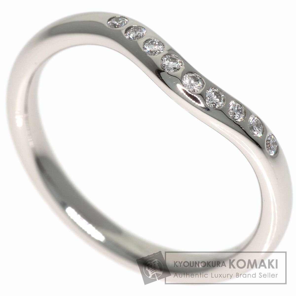 TIFFANY&Co. ティファニー カーブド バンド ダイヤモンド リング・指輪 PT950 レディース [中古]