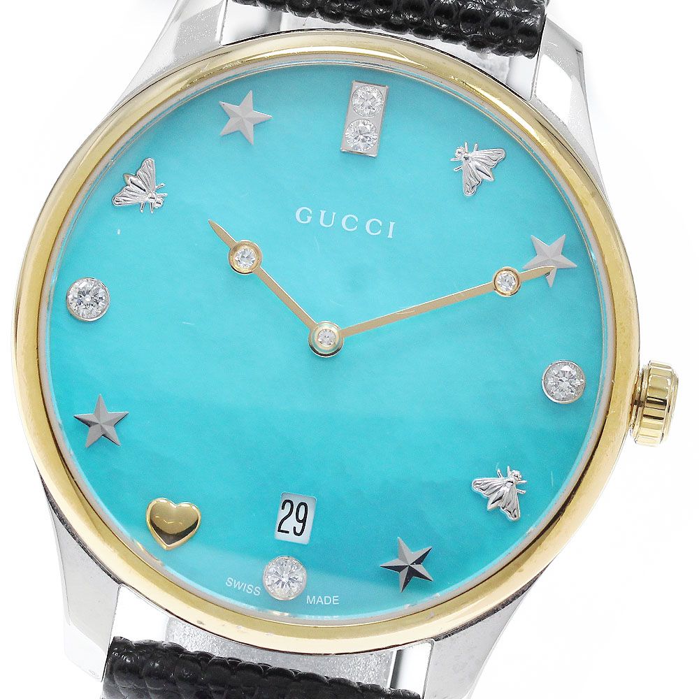 グッチ GUCCI 126.4/YA1264090 Gタイムレス 8Pダイヤ クォーツ メンズ 箱付き_973089 44,040円