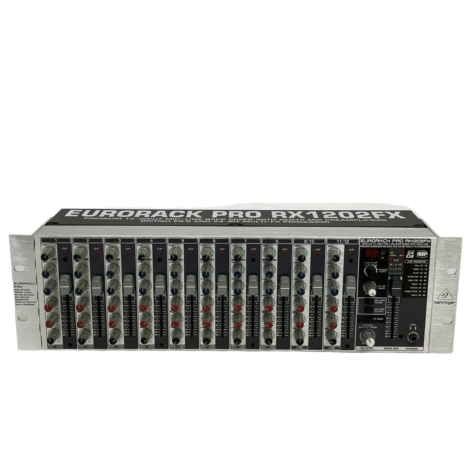 BEHRINGER RX1202FX アナログミキサー 24bitマルチエフェクトプロセッサー 12ch XENYX FX搭載 音響機材 中古 T11515165