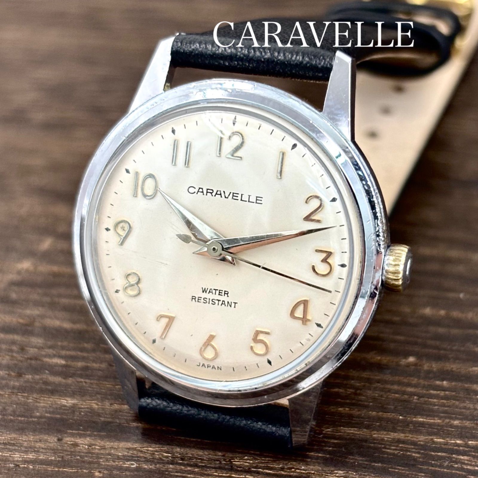 【稼働/超希少】BULOVA/ブローバ CARAVELLE/カラベル 腕時計 手巻き アラビアインデックス アルファ針 1971年代製造 vintage