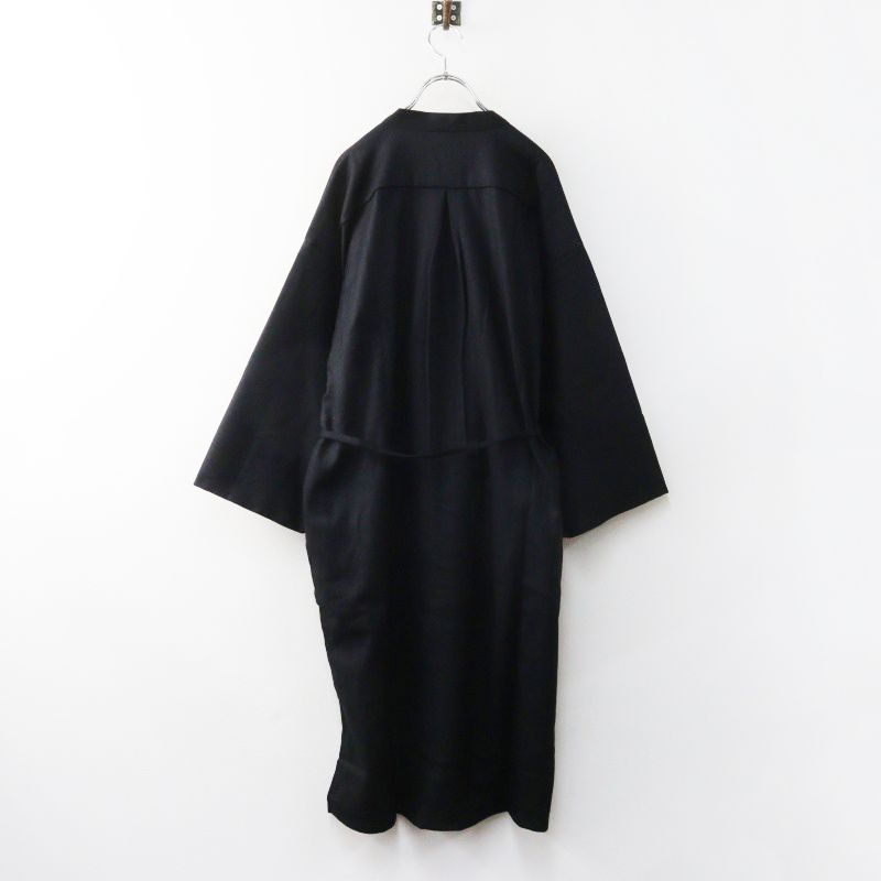 新品未使用 ソウソウ SOU・SOU 京都 梳毛 杉綾織 薙刀かり衣 細衿 濡羽色 女L＼ブラック ウール ロング 羽織り ドレス【2400015104454】
