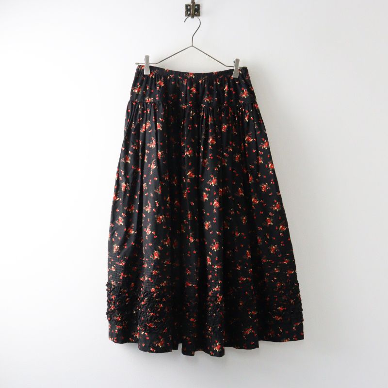 ピンクハウス PINK HOUSE×フェルメリスト ビームス Vermeerist BEAMS フラワープリント ロングスカート ブラック／ 【2400015083414】 15,464円