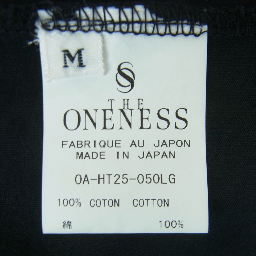 ザワンネス THE ONENESS ロゴ プリント 半袖 Tシャツ コットン 日本製 ブラック系 M【中古】