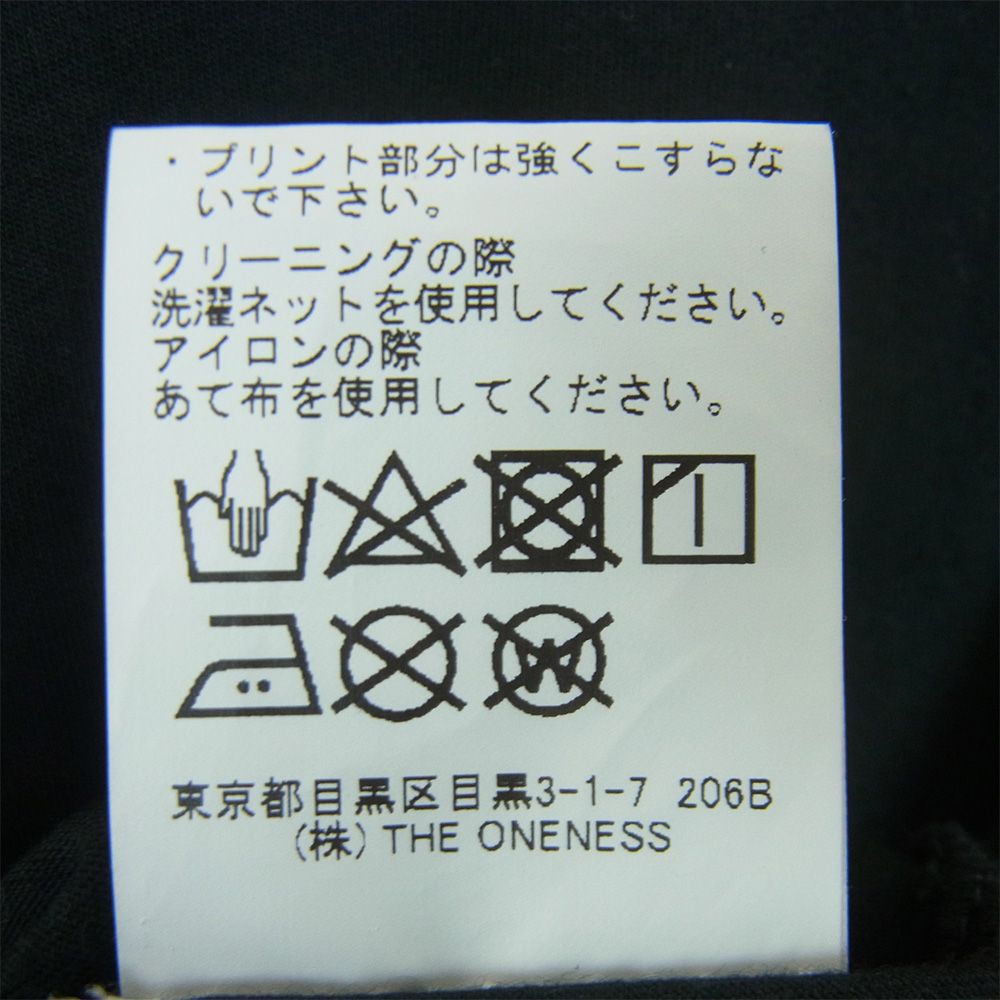 ザワンネス THE ONENESS ロゴ プリント 半袖 Tシャツ コットン 日本製 ブラック系 M【中古】