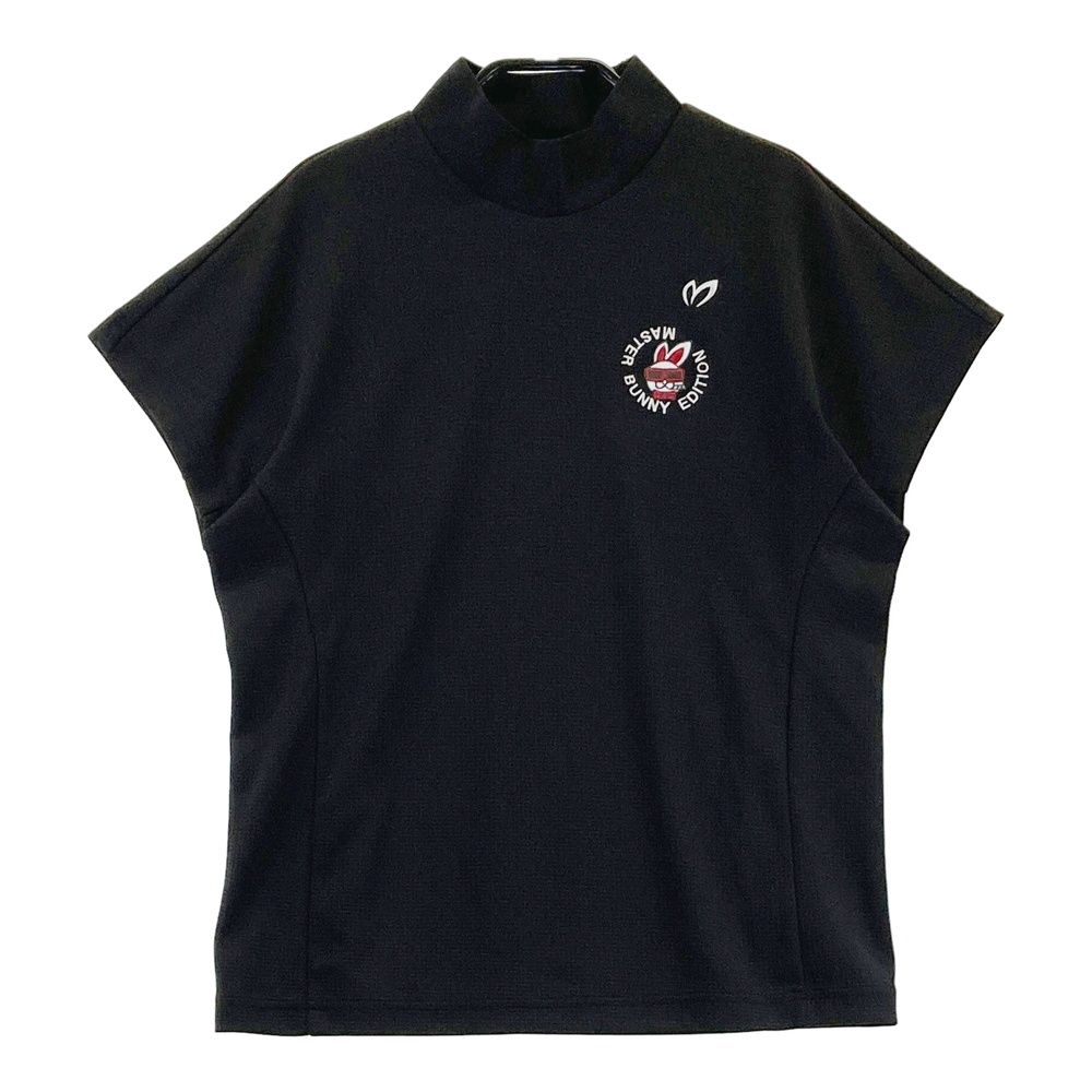 サイズ：0 MASTER BUNNY EDITION マスターバニーエディション 2025年モデル/15周年 ハイネック フレンチスリーブTシャツ ブラック系 [240101749039] ゴルフウェア レディース ストスト
