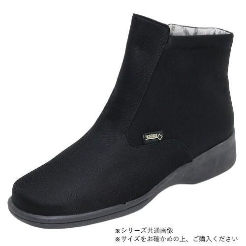 ゴアテックス搭載で雨も蒸れも寄せつけない日本製 ニチマン リバティハウス レディス透湿防水ショートブーツ LH160 ブラック/ブラック 23.5cm