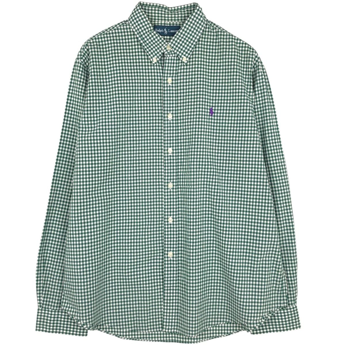 古着 ラルフローレン Ralph Lauren ギンガムチェック 長袖 ボタンダウンチェックシャツ メンズXL相当/eaa662714